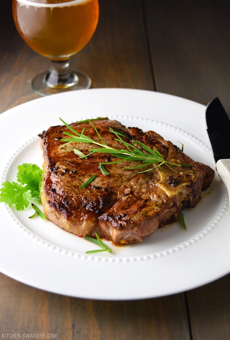 T-Bone Steak with Garlic and Rosemary Recipe | Kitchen Swagger