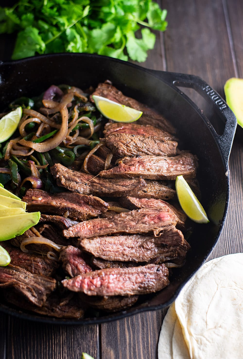 Skillet Flank Steak Fajitas Recipe