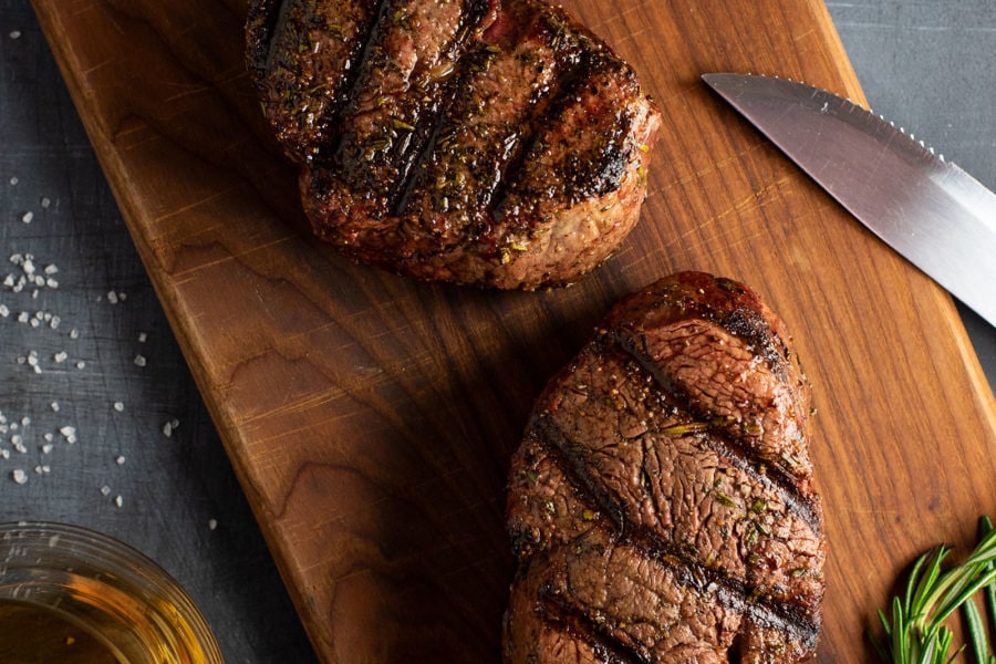 PanSeared Filet Mignon with Garlic & Herb Butter Recipe