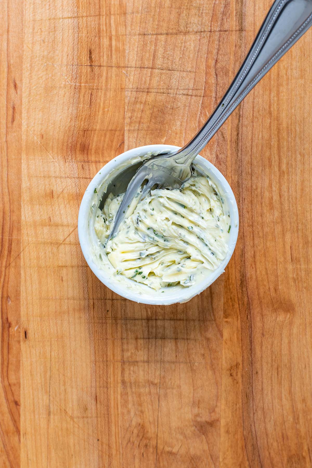 Garlic and herb compound butter for steak.